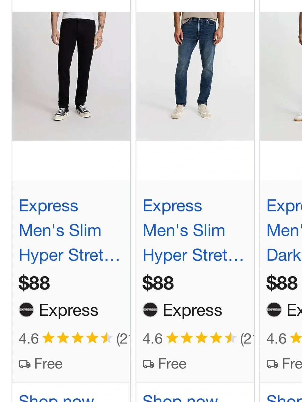 Express Men's Slim Jeans in Dark Indigo